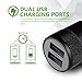Suanna iPhone Car Charger, 24W/4.8A Rapid Dual Port USB Car Charger Adapter with 3FT Lightning USB Cable Charging Cord for iPhone X 8 7 Plus 6S 6 SE 5S 5, iPad, iPod - Black White