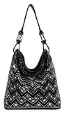 Scarleton Trendy Pattern Hobo Bag H176401 - Black