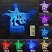 FlyonSea Dinosaur Light,Dinosaur Lamp,Dinosaur Night Light Kids 7 Colors Change Remote Control with Timer Optical Illusion Kids Lamp As a Gift Ideas for Boys or Kids (Velociraptor)