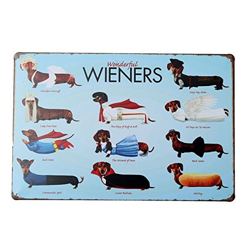 BephaMart Dachshund Dog Tin Sign Vintage Metal Plaque Poster Bar Pub Home Wall Decor