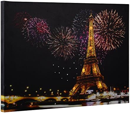 KSENDALO Canvas with Colorful Flash LED light Design(A Night of Fireworks), Operated by 3 x AA battery(not included), Fashion Wall Decor, 15.8 x 1 x 11.5 Inch