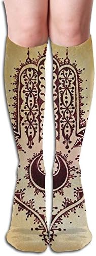 Buddha HAMSA Soccer Compression Socks Colorful Elasticity Athletic For Girls Thigh High Socks