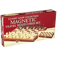 John N. Hansen Travel Magnetic Walnut Chess Set