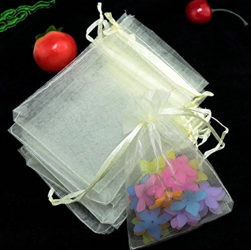 Wedding Favour Jewellery Pouches, Organza, Milk white, 100-Piece