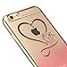 iPhone 6S Case,iPhone 6 Case,ikasus Red Love Heart Glitter Bling Crystal Rhinestone Diamonds Clear Rubber Golden Electroplate Plating Frame TPU Soft Silicone Bumper Case Cover for iPhone 6/6S 4.7