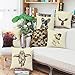 Crazy Cart Animal Pattern Cotton Linen Throw Pillow Case Cushion Cover Home Sofa Decorative 18 X 18 Inch