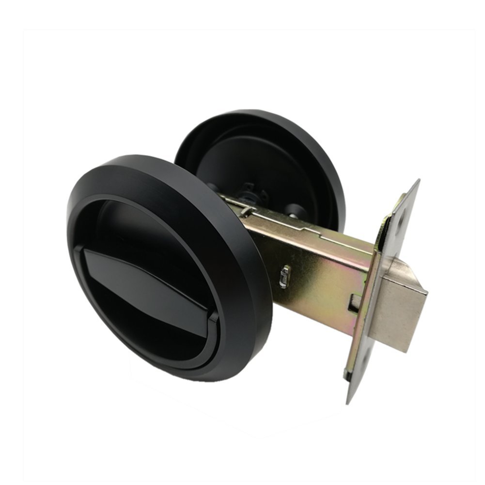 Unidecor Black Round Passage Low Profile Door Lock Bedroom Privacy