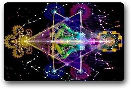 Homie Design Door Mats Sacred Geometry Symbol Merkaba Star Doormat Outdoors/Indoor Machine Washable Home Floor Mats Rugs 23.6 x 15.7 Inches