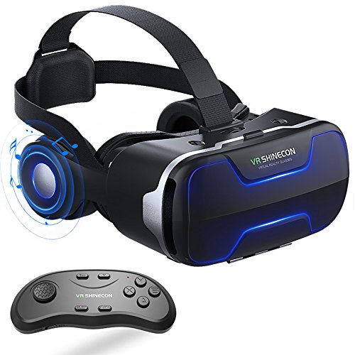 Vr headset with remote controller stereo headphones for iphone an…