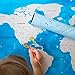 Scratch Off World Map - Premium Plastic - Will Not Tear - 32 in x 22.75 in - US States Outlined - Gift For Traveler - Scratcher Included