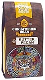 Christopher Bean Coffee Flavored Decaffeinated Ground Coffee, Butter Pecan, 12 Ounce