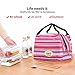 Aosbos Reusable Insulated Lunch Box Tote Bag (Pinstripe)