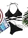 SOLYHUX Women's Sexy Halter Wrap Knotted Back Bikini Set Swimsuit
