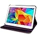 Kingsource 360 Rotating Stand Cover Wake & Sleep Function PU Leather Case Compatible for Samsung Galaxy Tab 4 10.1 (SM-T530NU) Color Purple