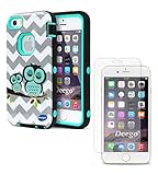 iPhone 5 5S SE Case + Tempered Glass Screen Protector, Cafeleo Slim Rugged Cover 3 in 1 Heavy Duty Armor Impact Shockproof Protective for Apple iPhone 5/5S/SE