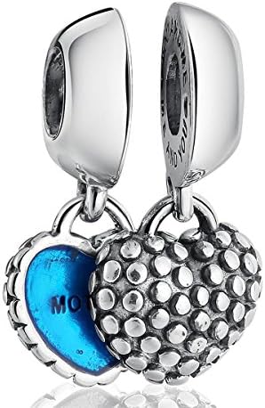 925 Sterling Silver Charm Hearts Mother Son Charms European Bead For Snake Chain Bracelet Bangle DIY Accessories Jewelry