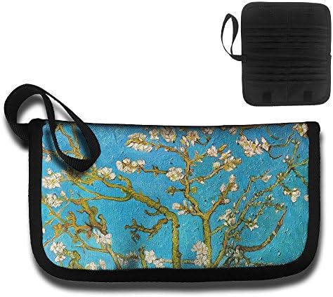 Credit Card Holder Bag Case Almond Tree Branch Oil Pattern Travel Clutch Coin Purse Wallet Storage Bag