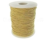 CleverDelights Ball Chain Spool - 330 Feet - 1.5mm Ball (Small) - Gold Color - 100 Meters