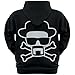 Breaking Bad - Heisenberg Skull Hoodie - Zip Sweatshirt (Black, Medium)