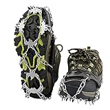 Terra Hiker Crampons with 18 Teeth and Stainless Steel Anti-Slip Traction Cleats for Walking on Snow and Ice( Pack of 2)