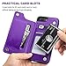 for iPhone 7 Plus/8 Plus Wallet Case with Card Holder,OT ONETOP Premium PU Leather Kickstand Card Slots Case,Double Magnetic Clasp and Durable Shockproof Cover 5.5 Inch(Purple)