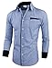 TAM WARE Mens Classic Slim Fit Vertical Striped Longsleeve Dress Shirt TWCS16-NAVY-US M