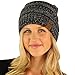C.C Quad Color Warm Chunky Thick Stretchy Knit Slouchy Beanie Skull Cap Hat Black by SK Hat Shop