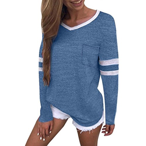 VESNIBA Women T Shirt, 2018 Fashion Ladies Long Sleeve Blouse Tops Clothes Shirts (XL, Blue3)