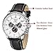 Men's Big Face Black Leather Watch,Quartz Waterproof Date Week Display Analog Wrist Watches (black)