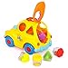 Geefia Intelligent Fruit Blocks Cartoon Car Toy, Battery Operated Bumping Change Drection Smart Toy for Kids with Light and Music