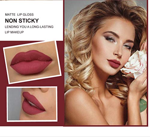 Lip Gloss by Rejawece - Waterproof Long Lasting Matte Lip Gloss Liquid Lipstick Beauty Makeup Cosmetics Lip Stick - Single Color 2#