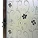 DUOFIRE Window Film Privacy Window Film Frosted Glass Film No Glue Static Cling Glass Film Anti-UV Window Sticker for Bathroom Bedroom Living Room (Black Flower-DP014B, 35.4in. x 78.7in.)