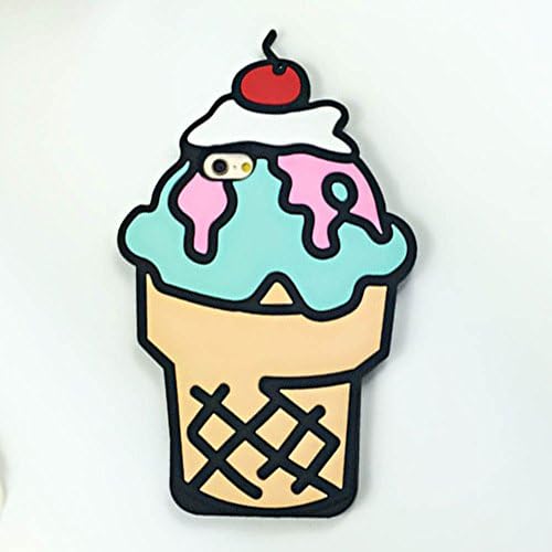 For iPhone 6 Plus Case, iPhone 6S Plus Case, Cute 3D Cartoon Cherry Cupcakes Ice Cream Shaped Soft Silicone Bumper Case Cover For Apple iPhone 6 Plus / 6S Plus (Yellow)