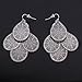 Grace Jun Bridal Vingtage 4 Teardrop Shape Pierced Dangle Earrings Large Statement Earrings (Vintage silver)