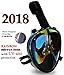 Mask Full Face Snorkel- Easy Breath- 180⁰ Panoramic Seaview- Rainbow Mirror Lenses HD- Design Scuba Mask- Anti-Leak & Anti-Fog- Adjustable Silicone Straps (Carbon, L/XL)