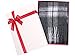 ANDORRA Men's Cashmere Scarf w/ Gift Blue Box, Charcoal/White Plaid