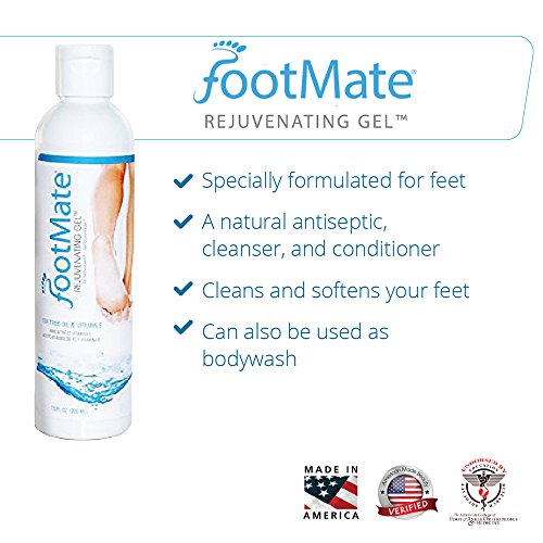 The FootMate System Foot Brush Scrubber + Rejuvenating Gel - Blue - Made in The USA