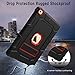 DONWELL Compatible iPad 6th 5th Generation Case, iPad 9.7 inch 2018/2017 Shockproof Defender Protective Cover with Kickstand for iPad 5 iPad 6 Model A1823 A1822 A1893 (Type1- Black/Red)