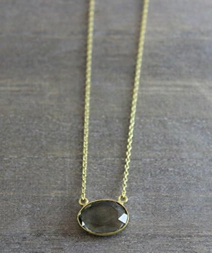 Green Amethyst Prasiolite Free Form Gemstone Necklace Gold Plated Sterling Silver 17 and 18 inches mother's day gift idea