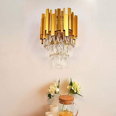 Buy Crystal Wall Sconce Lights 3 Tiers Crystal Wall Lamp Modern Wall Lighting Fixture Bedside Night Lamp For Bedroom Bathroom Living Room Hallway Gold 2 X E12 Base Online In Canada B08l8qld61