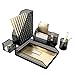 Blu Monaco Black Desk Organizer - 5 Piece Desk Accessories Set - Letter - Mail Organizer, Sticky Note Holder, Pen Cup, Magazine File Holder, Paper - Document Tray - Black