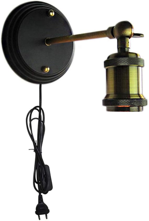 GDRAVEN Vintage Edison Loft - Lámpara de pared, foco de pared con cable