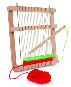 small foot 6889 Webrahmen 'Kompakt' aus Holz, inkl. Wendekamm und Wollknäule, ab 6 Jahren