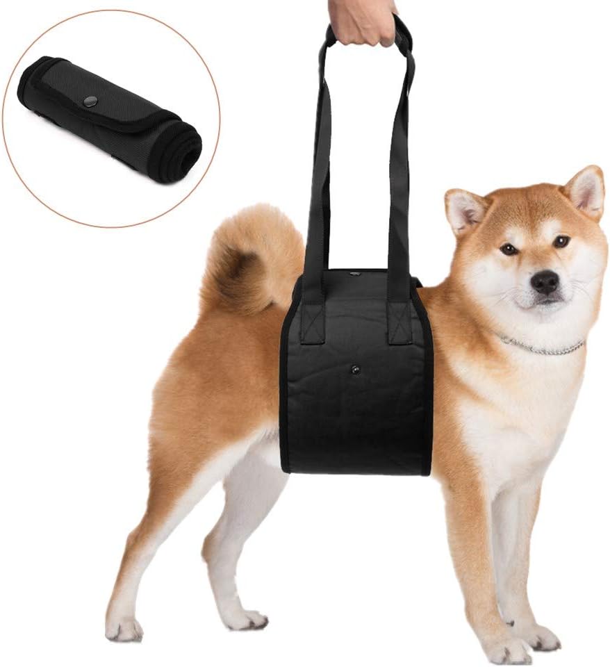 Funkeen Dog Lift Harness Support Sling Rehabilitation Harness for Helping Weak Dogs (S, Black)