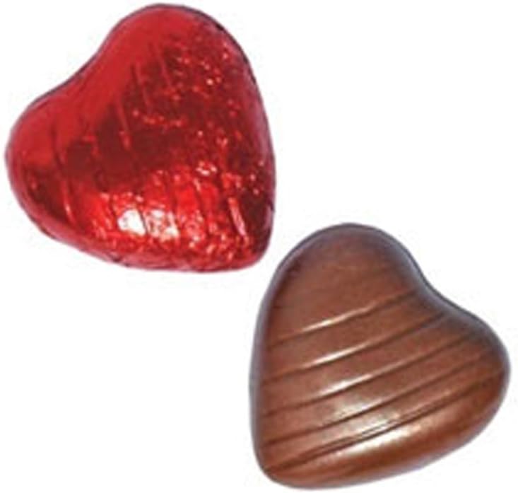 Red Foil Wrapped Chocolate Hearts Wedding Party Table Favours x 50