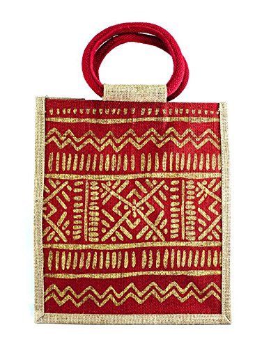 youwah women indian jute bag(red)
