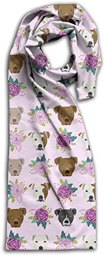 Pitbull Floral Head And Flowers Causal Winter Warm Scarf Cool