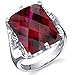 16.00 Carats Created Ruby Ring Sterling Silver Radiant Cut Sizes 5 to 9