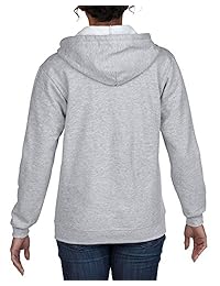 Gildan Sudadera con capucha y cremallera completa para mujer