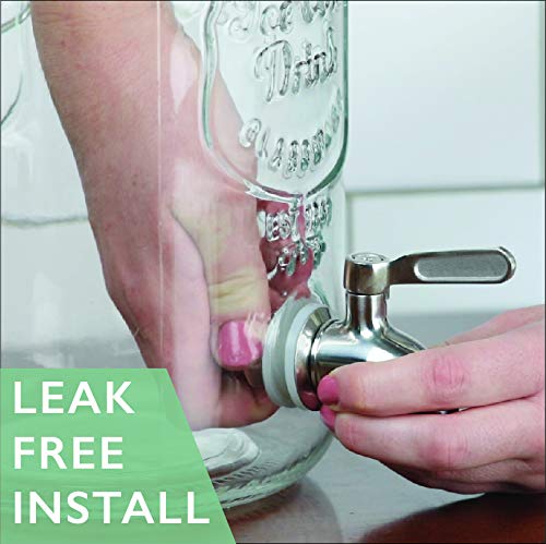 image for Ilyapa Outdoor Glass Beverage Dispenser with Stainless Steel Spigot, H